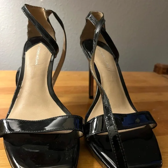 Black Patent Leather Strappy Heels Antonio Melani - Picture 6 of 7
